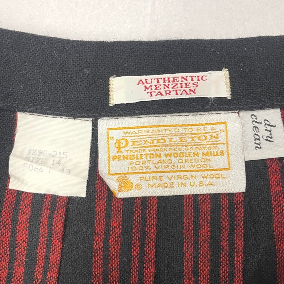 Vintage Womens 14 PENDLETON Wool Plaid Pleated Skirt Menzies Tartan Academia - Picture 7 of 9